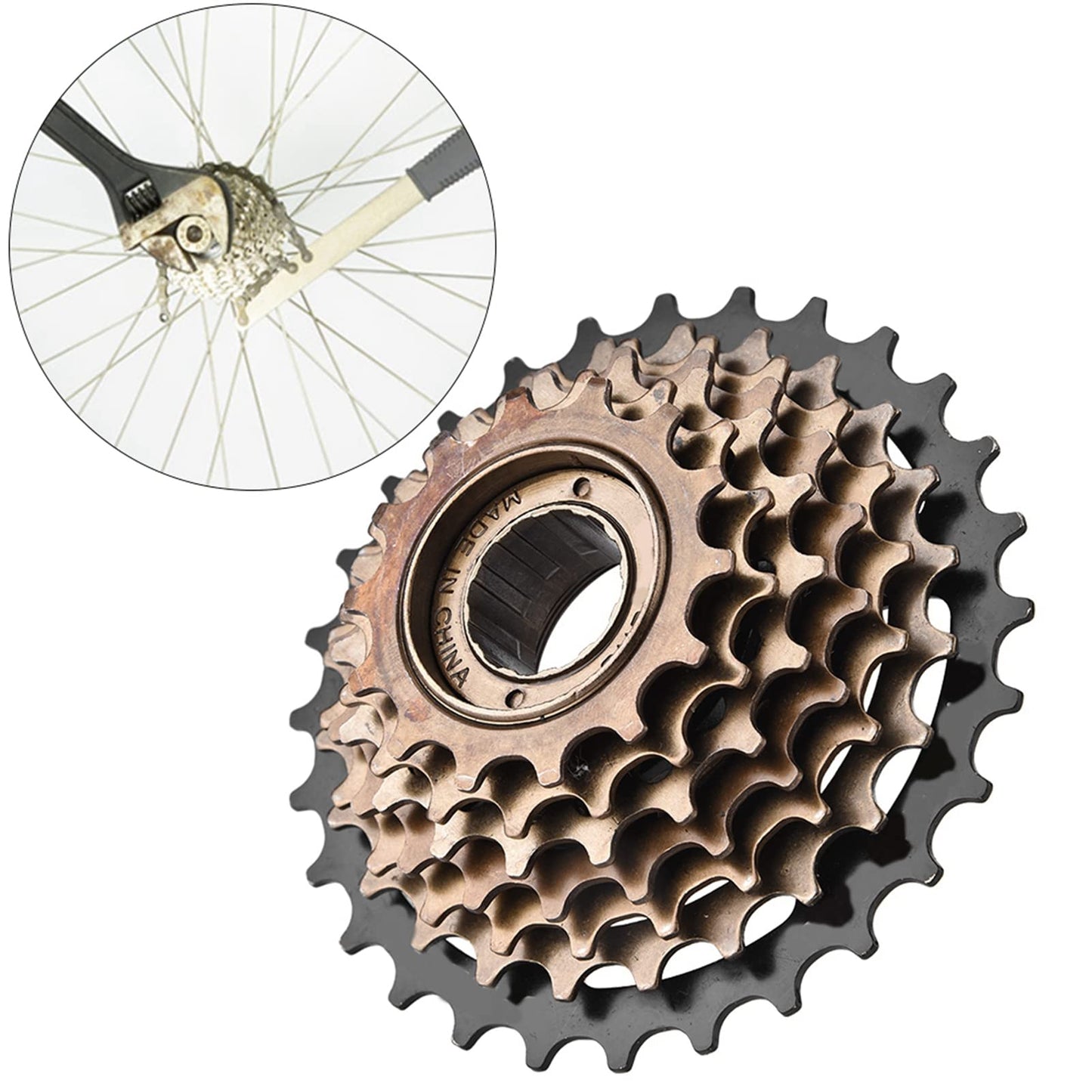 Acouto Wheel Cassette Sprocket 7 Speed Mountain Replacement Accessory 7 Speed Cassette 8 Wheel 6 8 Screw on Gear Flywheel Hub Rear Road Cassettes