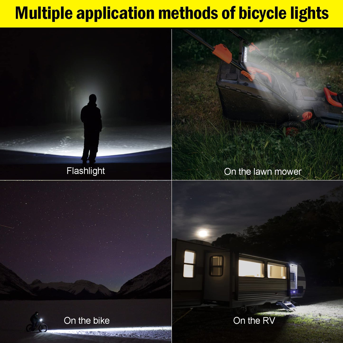3 LED Bike Light, Super Bright Bike Lights 1200 Lumen, Bike Headlights with High Beam Low Beam, Best Bike Lights for Night Riding, USB-C Rechargeable Bike Headlight, Waterproof Bicycle Lights