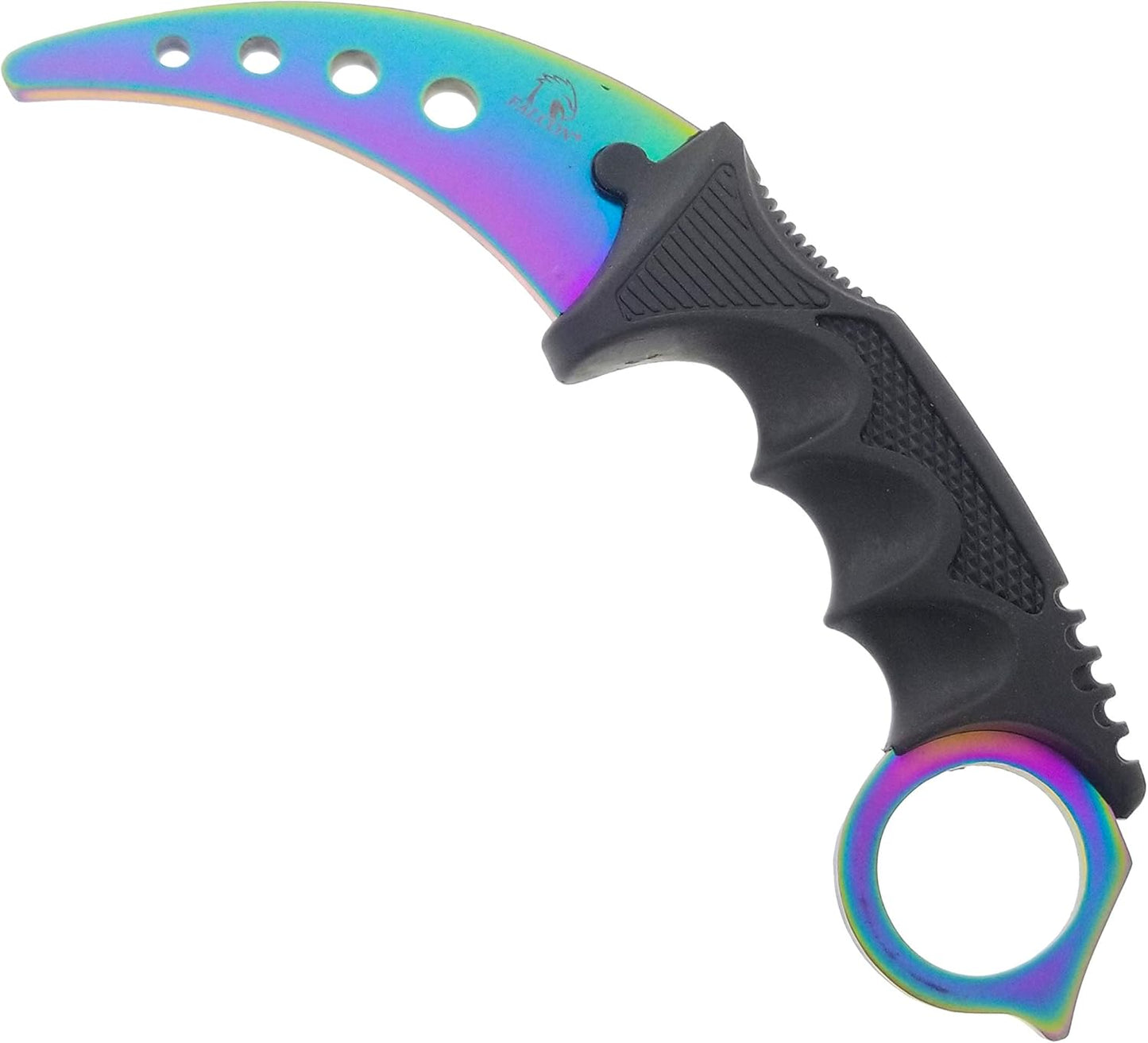 Falcon 7.5" Tactical Fixed Blade Training, No Edge. For Training Purpose Only (Black)