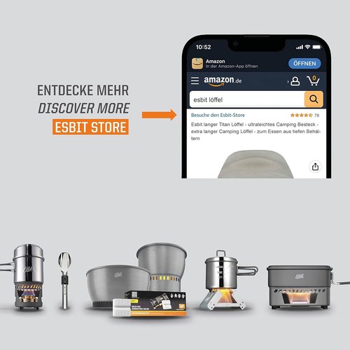 Esbit Long Spoon | Titanium| BPA-Free | Ultralight Weight |Camping, Backpacking, Sports | Outdoor Kitchen | Extra Long