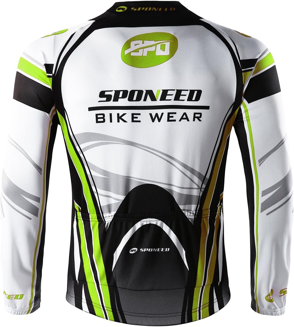 sponeed Men's Bicycle Shirts Long Sleeve Biker Jerseys Full Zipper Winter Cycling Gear Breathable