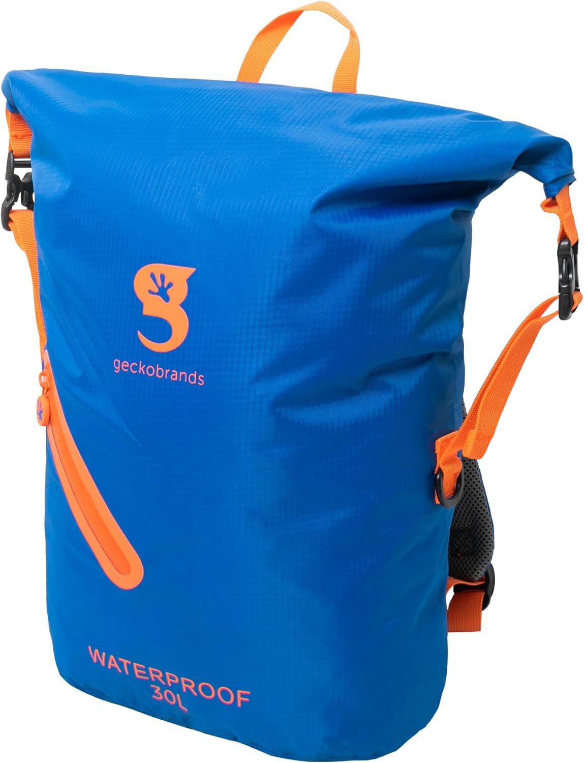 geckobrands Lightweight 30L Waterproof Backpack - Lightweight Watertight Outdoor Bag Hiking Traveling Light Water Activities