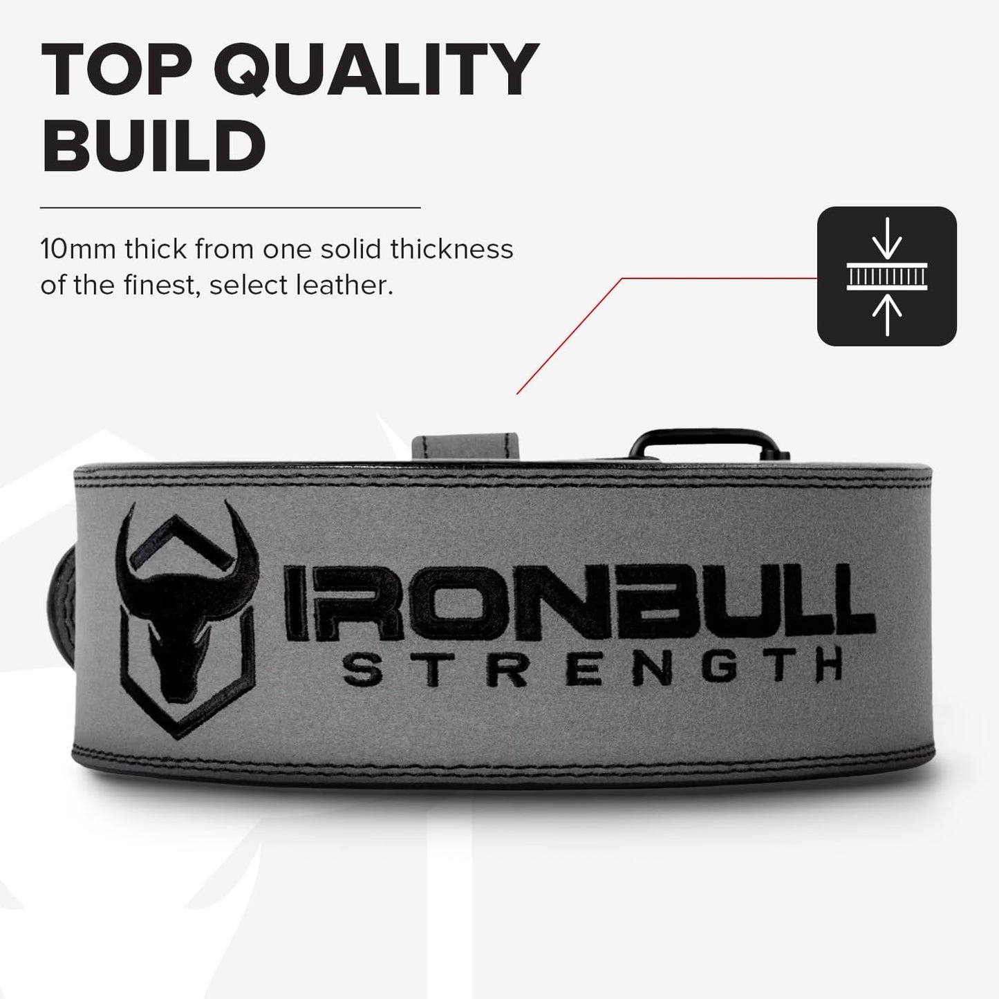 Powerlifting Belt - IPF Approved – Weight Lifting Belt 10mm - Prong Weightlifting Belt for Squats, Deadlift, and Bench Press – Lifting Belt Leather 4in for Men and Women – Back Brace for Gym, Workout, Strength Training, Strongmen & Power Lift