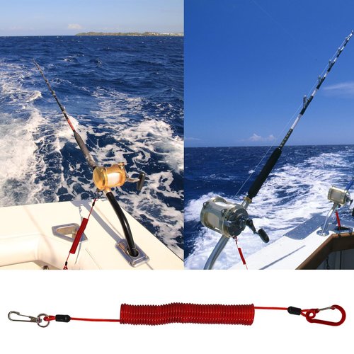 SIWRIOM Fishing Lanyard, Heavy Duty Coiled Lanyards Stainless Steel Wire Inside, Safety Rope Extension Cord Tether Retractable Fishing Accessories for Rods, Pliers, Boating, Paddles, Kayak