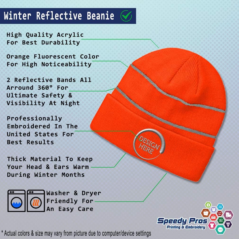 Speedy Pros Reflective Beanie for Men & Women Netherlands Flag Embroidery Acrylic 1 Size