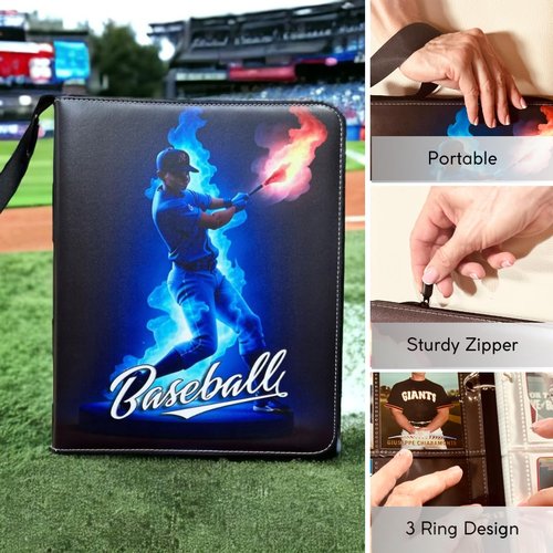 One Piece of Sports Card Binder, Baseball Book with a Holder, Binder for Trading Cards Leather, Album Attractive Design