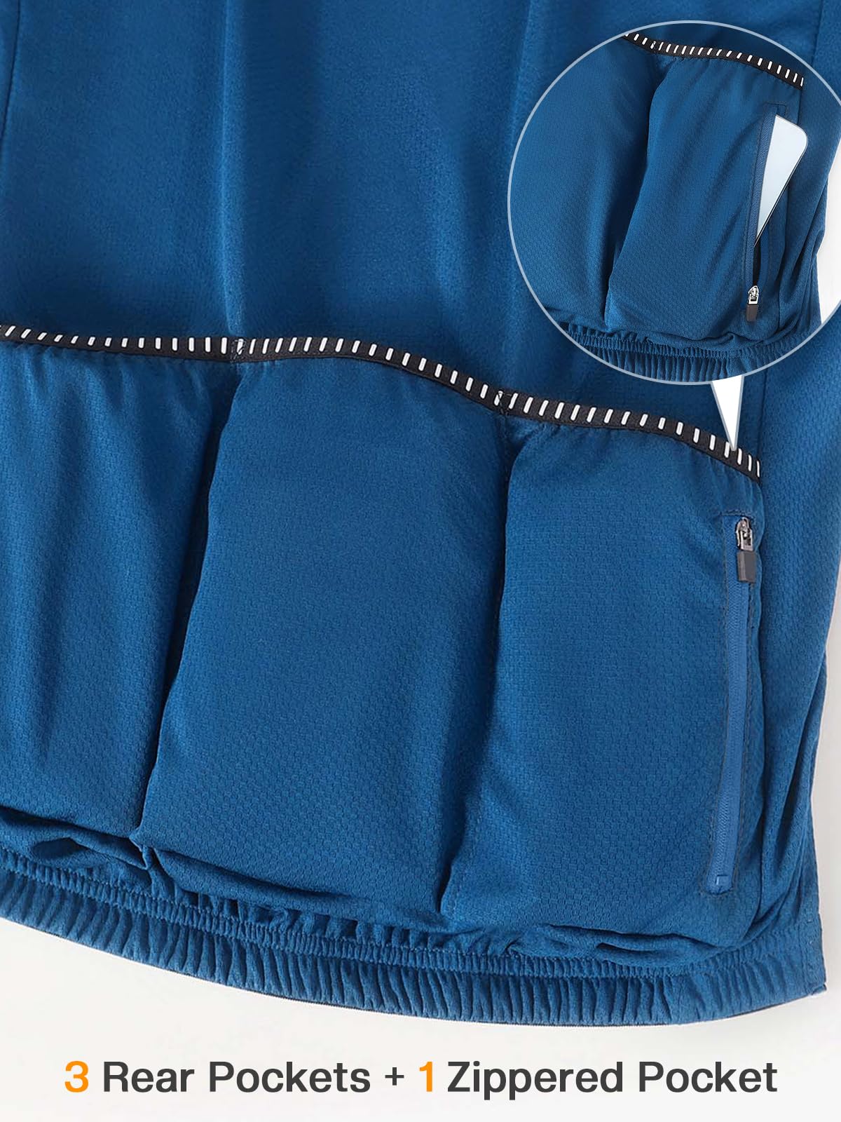 ARSUXEO Cycling Jersey Men Short Sleeves Ultra-Comfortable Road Bike Jersey Biking Bicycle Shirt Blue Large