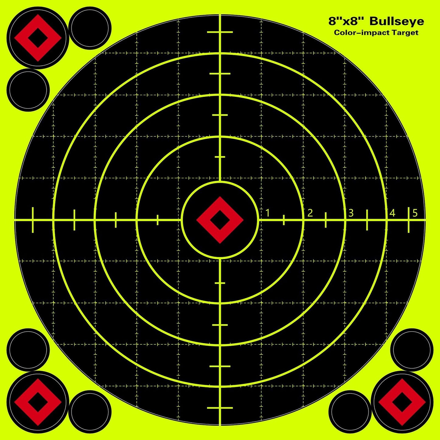 8x8 Inch Splatter Paper Targets - High Visibility with Bright Yellow Splatter Effect Shooting Targets Stickers with Repair Pasters for Outdoor Indoor Shooting Practice(50Pack)
