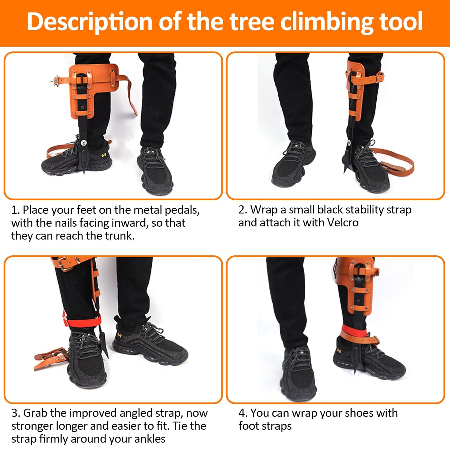 Gdsinstna Tree Climbing Spikes, Tree Climbing Equipment,Tree Climbing Gear,for Climbers, Fruit Picking