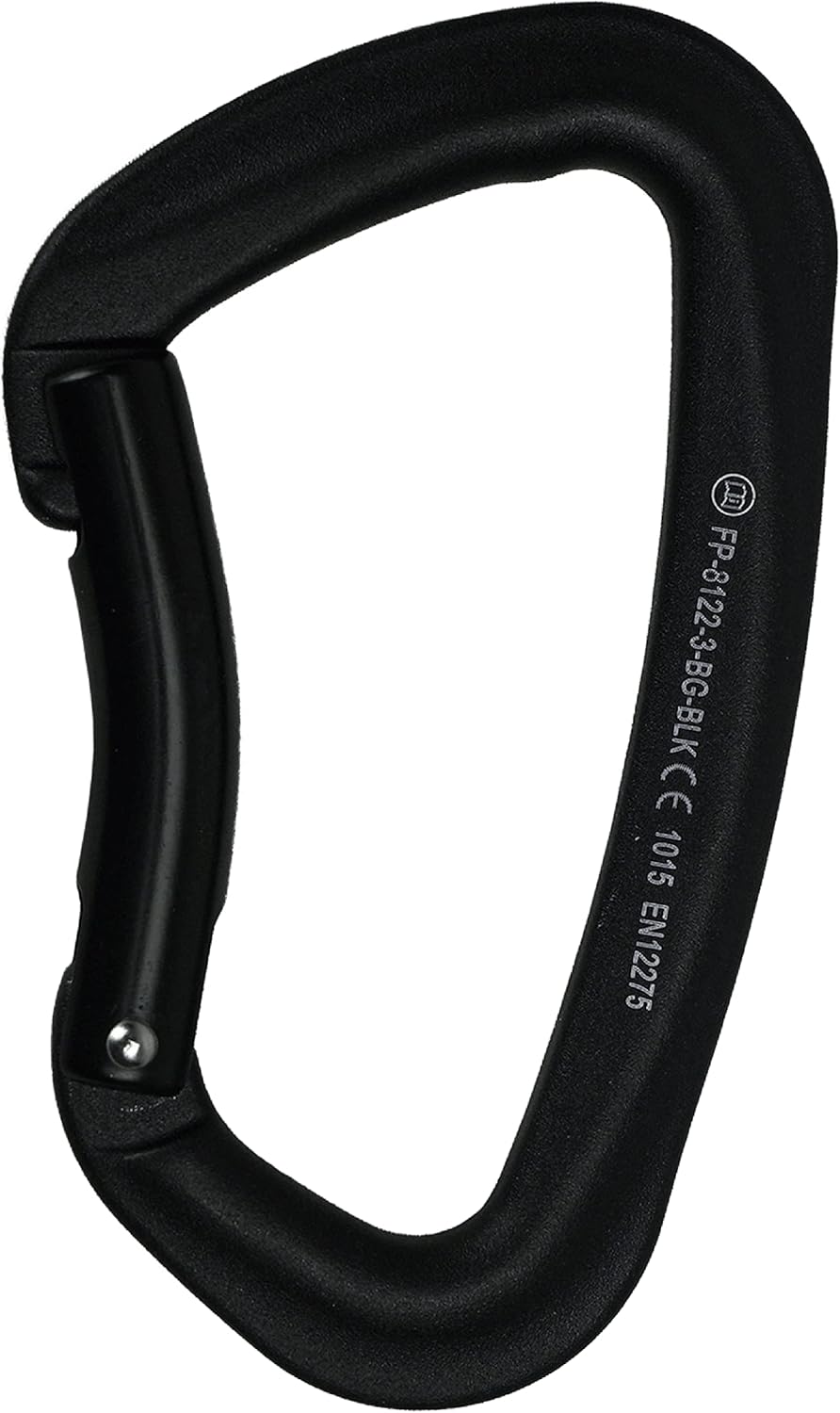 FUSION Climb Vapor III Military Tactical Matte Edition Aluminum Straight Gate Key Nose Modified D Carabiner Black, Hunting Carabiner (FP-8122-3ST-BLK)