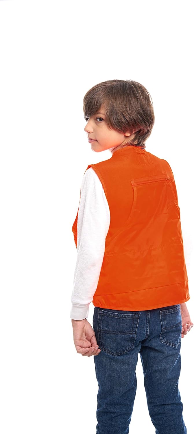 TrailCrest by Treel Kids Blaze Orange Safety Front Loader High Visibility Hunting Vest