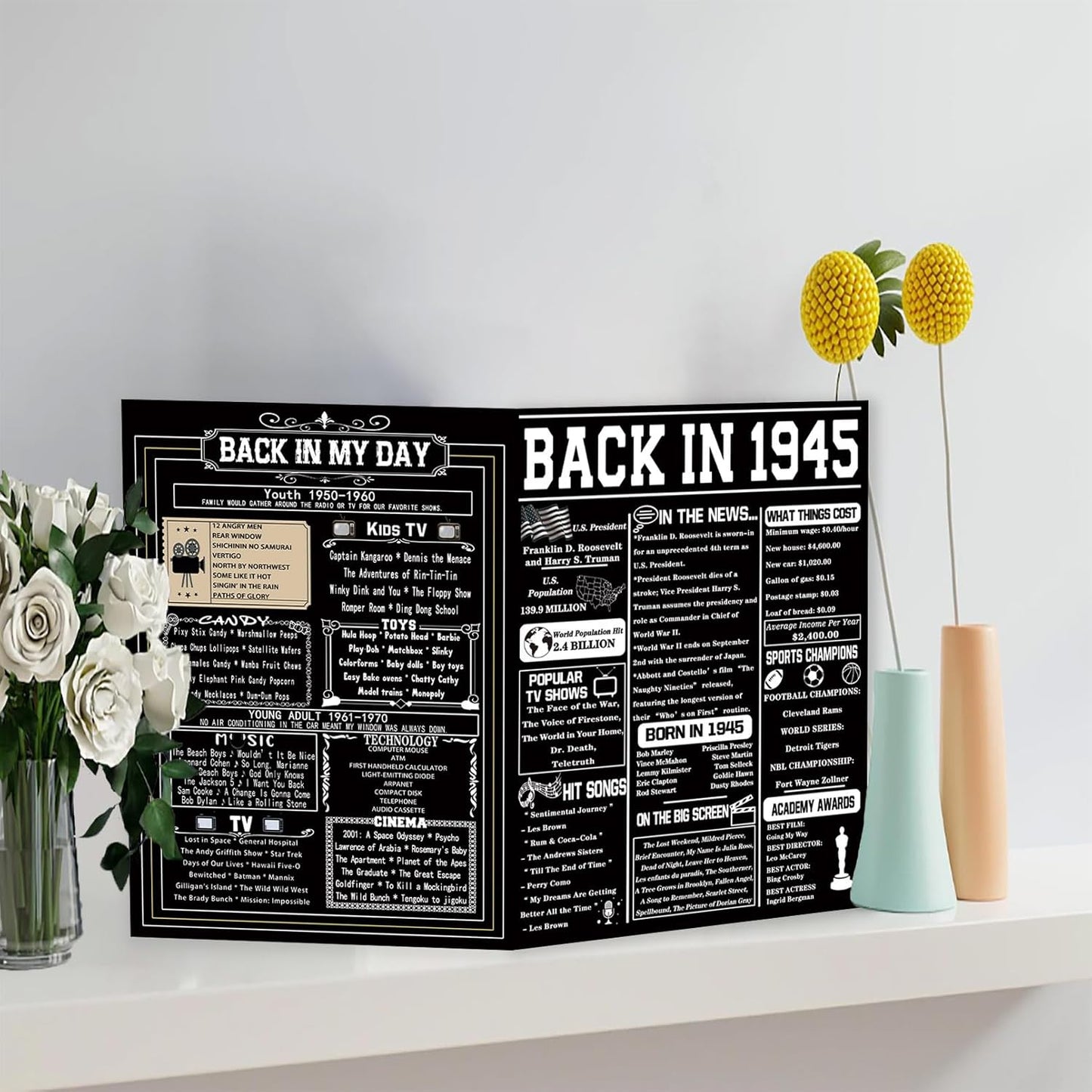 Asmallgf Happy 70th Birthday Gift for Woman Man, Best Card for 70 Year Old Mom Dad Grandpa Granny, 70 Husband Wife Birthday Decorations, Gifts for Him Her