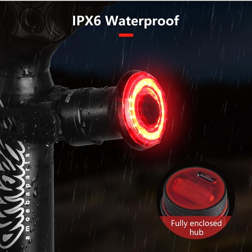 BOLANY Bike Light - Smart Brake Sensing Round Seatpost Taillight | 100 Lumens, 7 Modes, Waterproof, Long Battery Life | Cycling Safety Rear Lights for Night Ride