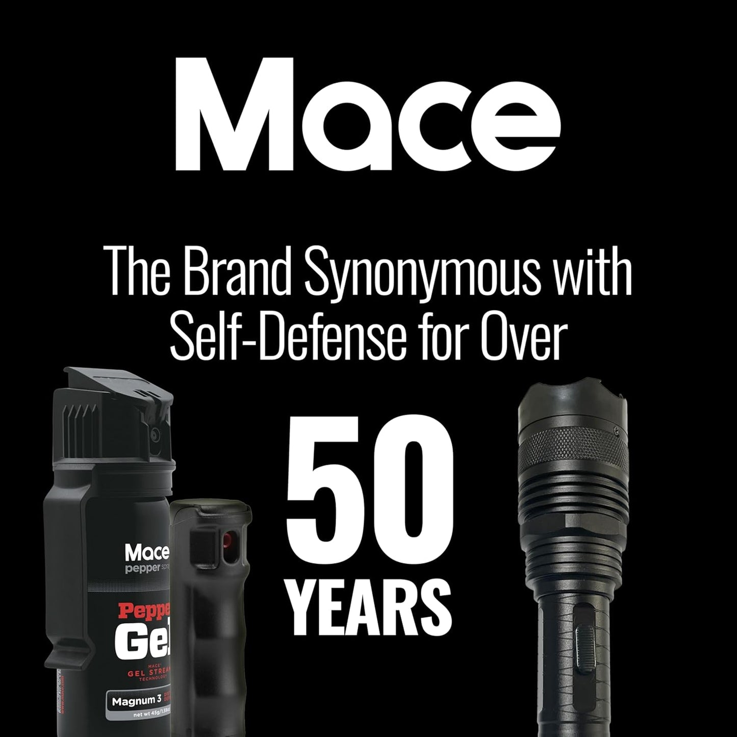 Rechargeable Mace Stun Gun for Self Defense - High Voltage with Bright LED Light