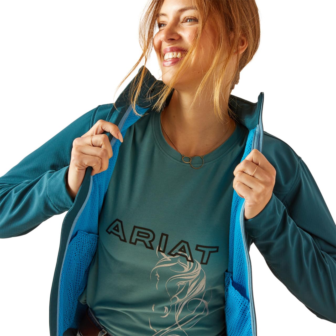 ARIAT Women's New Team Softshell Jacket - Reflecting Pond, X-Large