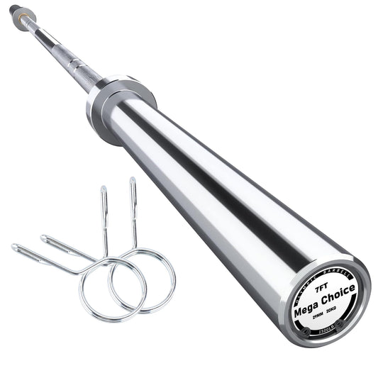 7FT Olympic Barbell, 1500lbs Capacity Weight Bar For Weightlifting and Powerlifting 45lb, Weight Bar Fit 2” Standard Weights