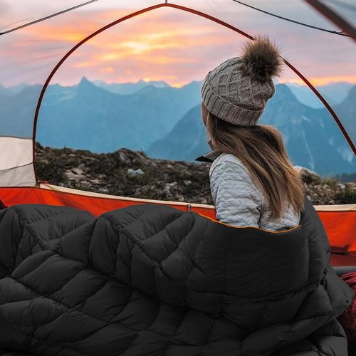 marshmallow dream Camping Blanket, Packable Puffy Blanket Down Alternative Blanket Lightweight Windproof Water Resistant for Outdoors,Hiking, Backpacking,Beach,Car,Picnic,Stadium 52x75in