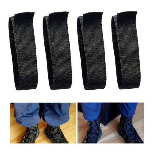 Black Boot Straps Elastic Military Boot Blousers Boot Bands for Cowboy Boots, Adjustable Tactical Military Blousing Straps for Hunting Gardening Hiking Cycling Fishing Army Uniforms, 30*3cm, 4pcs