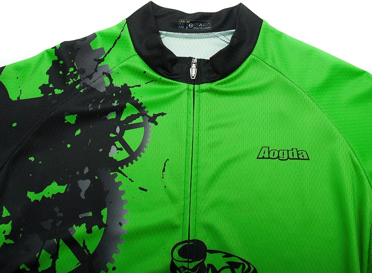 Aogda Cycling Jerseys Men Bike Shirts Team Biking Tops Bicycle Short Sleeves Clothing