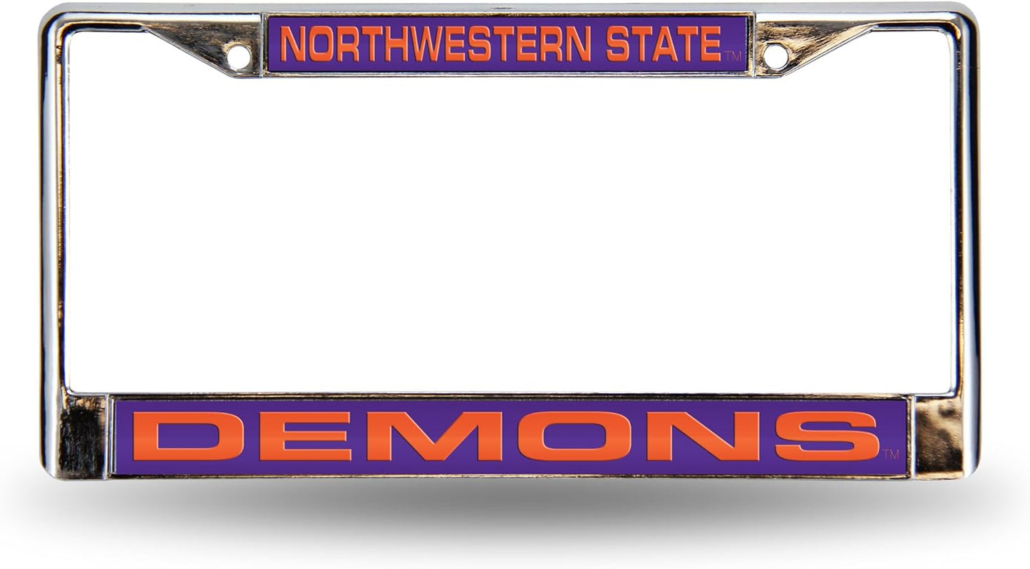 Rico Industries NCAA Unisex-Adult Laser Cut Inlaid Standard Chrome License Plate Frame