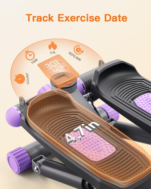 YYJO Steppers for Exercise at Home, Mini Stepper with Resistance Bands Quiet Portable Stair Stepper for Buttocks Lifting and Body Shaping
