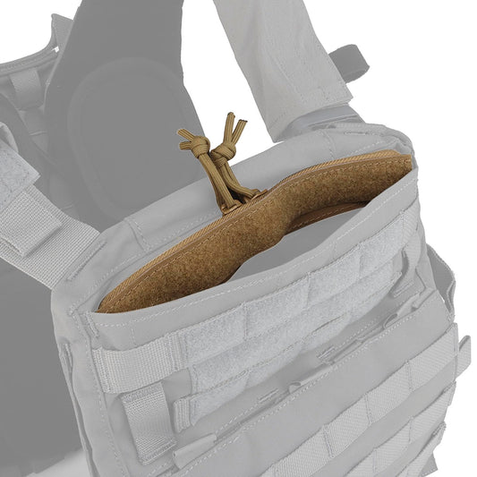 Two-Way Zipper Extra Expansion Opening Top Insert Hook and Loop Pocket Accessories for Tactical Vest - 8" Length (Tan)