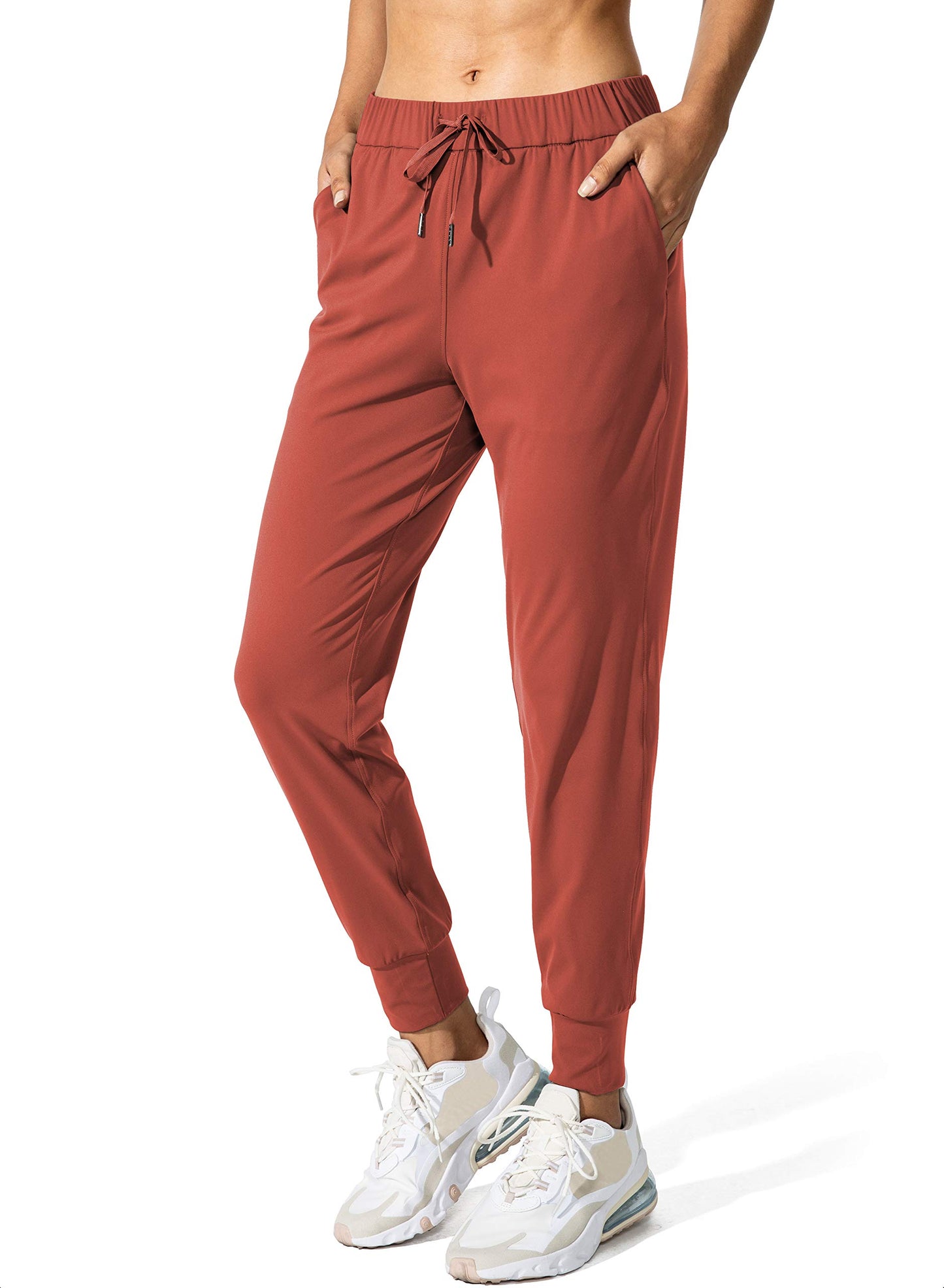 SANTINY Women's Joggers Pants Pockets Drawstring Running Sweatpants for Women Lounge Workout Jogging(Savannah Red_XS)