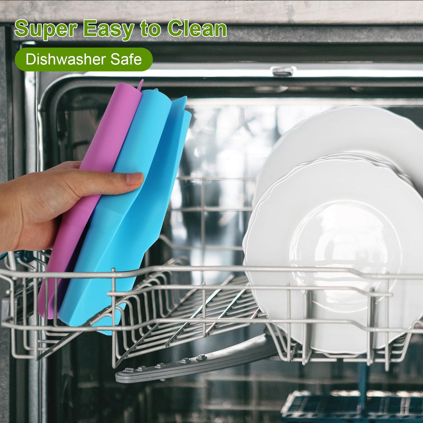 9 Pcs Cup Divider for Stanley, Reusable Stanley Cup Splitter，2 in 1 Drink Separator Silicone Liner Suitable for Stanley Cup 40 oz, Perfect for Office, Party, Cinema and Outdoor Picnic(Blue+Purple)