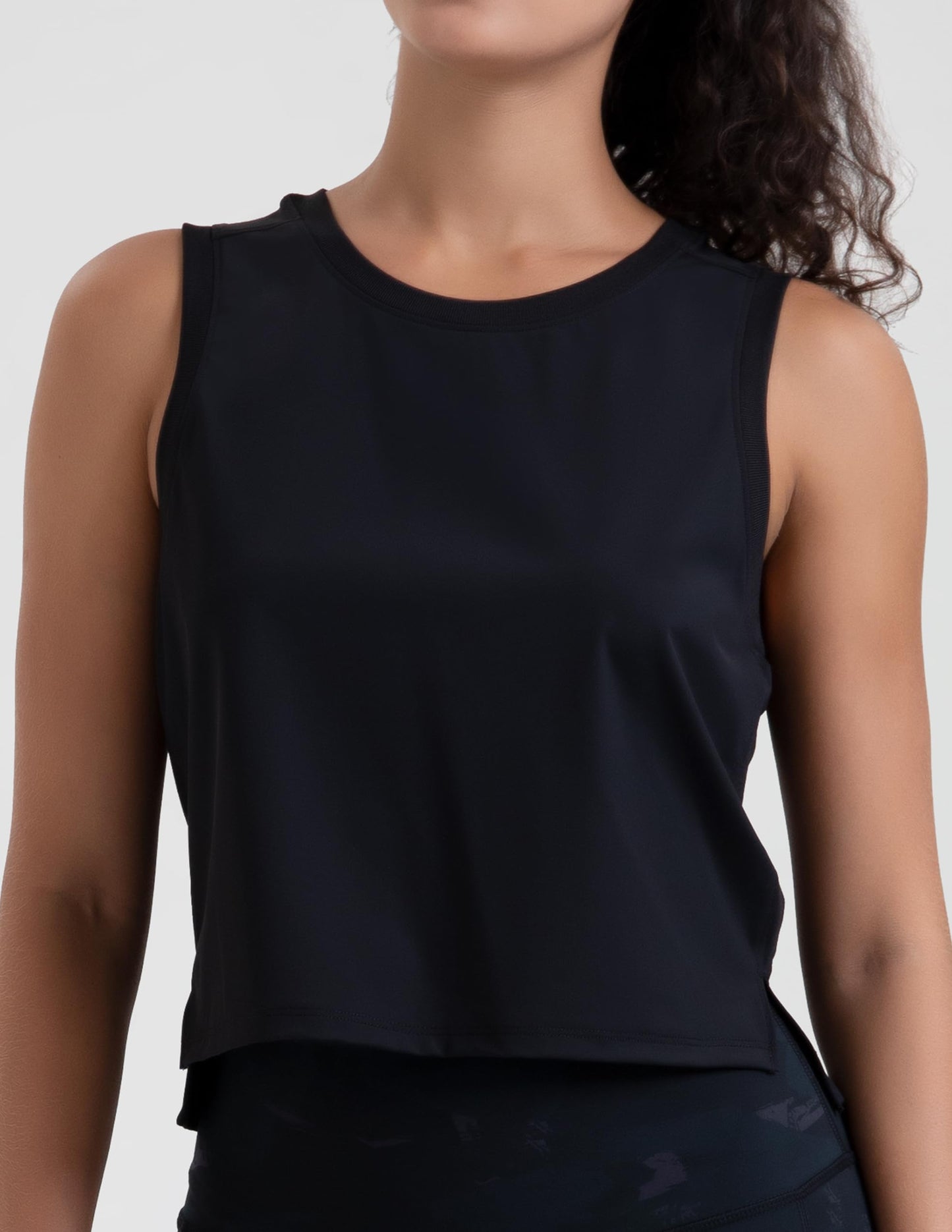 Colorfulkoala Women's Workout Top Quick Dry Athletic Shirt Mesh Back Muscle Tank (M, Black)