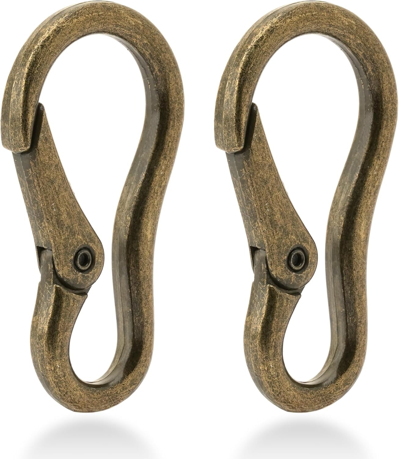 CRAFTMEMORE 2pcs 2 Inches Carabiner Spring Snap Hook Paracord Camping Keychain Accessories Push Gate Spring Clips HR8