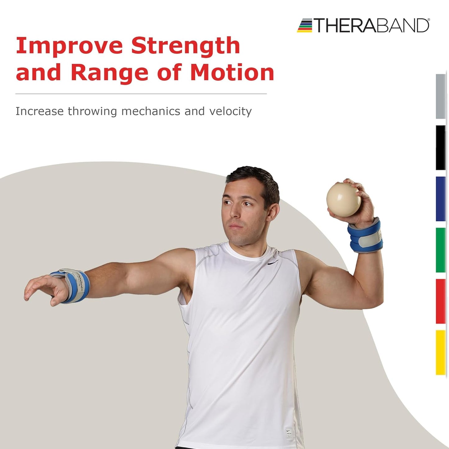 THERABAND Soft Weight, 4.5" Diameter, Weighted Balls for Baseball, Weighted Balls for Softball, Hand Held Ball Shaped Isotonic, Shoulder Strength, Rotator Cuff & Throwing Trainer, Yellow, 2.2LB