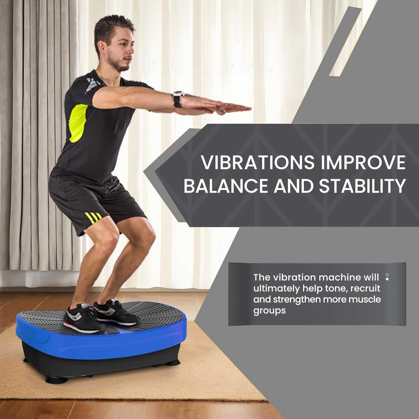 Fitness Vibration Plate Exercise Equipment Whole Body Shape Exercise Machine Vibration Platform Fit Massage Workout Trainer,Max User Weight 330lbs
