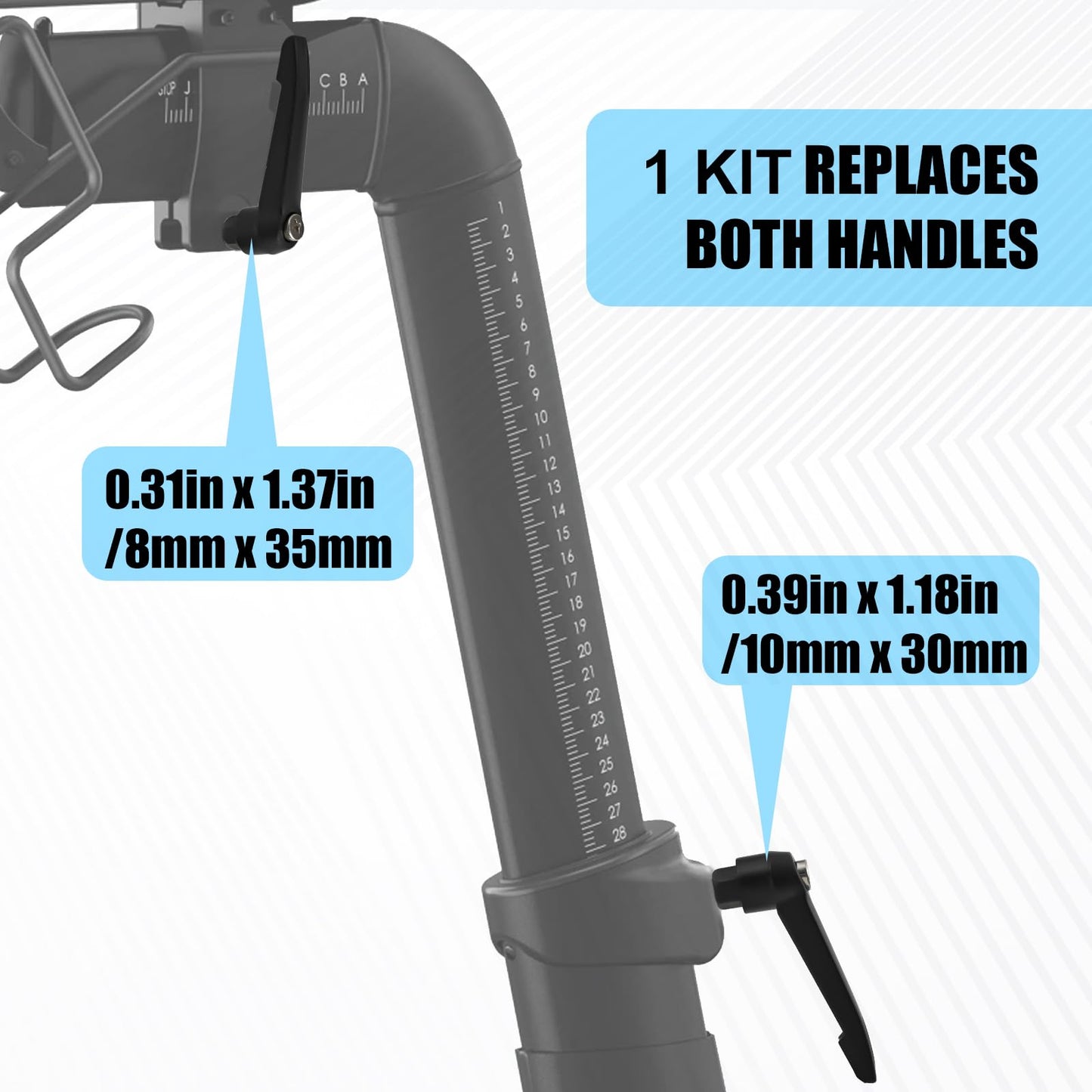 2PCS Exercise Bike Seat an Handle Height bar Adjustment Lever Compatible with Peloton Bike Replacement Parts, Adjustable Alloy L-Handle Accessories