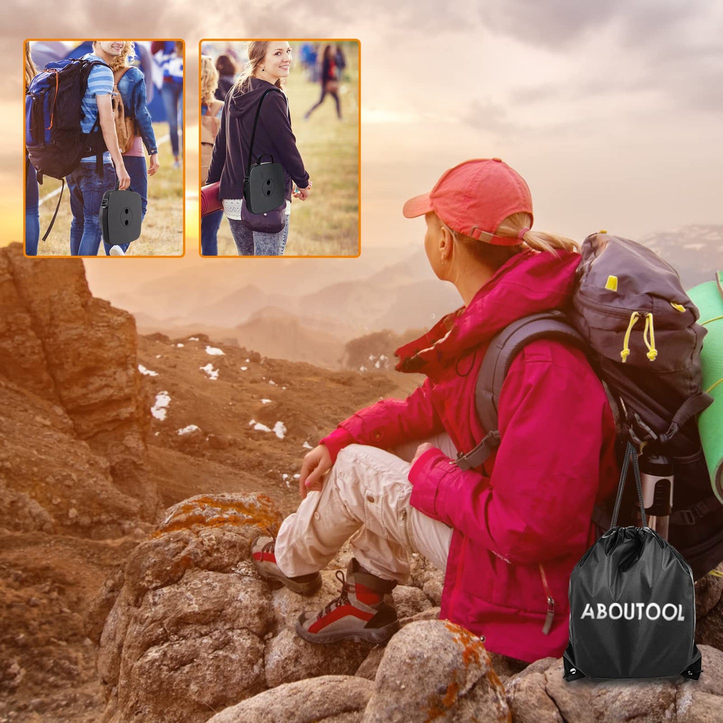 aboutool Collapsible Stool with Soft Removable Cushion & Waterproof Carry Bag - Lightweight Folding Stool, 485lbs Capacity, Portable for Adults, Camping, Fishing, Hiking, Outdoor, Travel