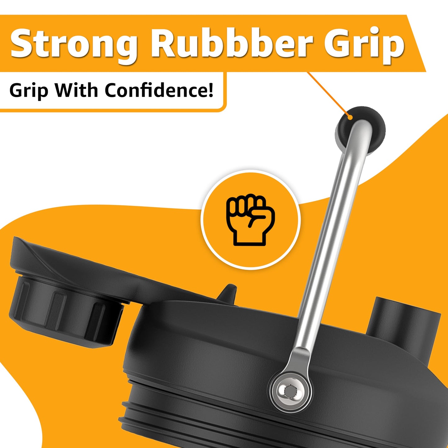 Jmoe USA Improved Jug Lid for Yeti Half Gallon and One Gallon Rambler Jugs | 2 in 1 Replacement Lid | Large Chug Spout and Leakproof Flip Straw | BPA Free Plastic | Includes 4 Straws