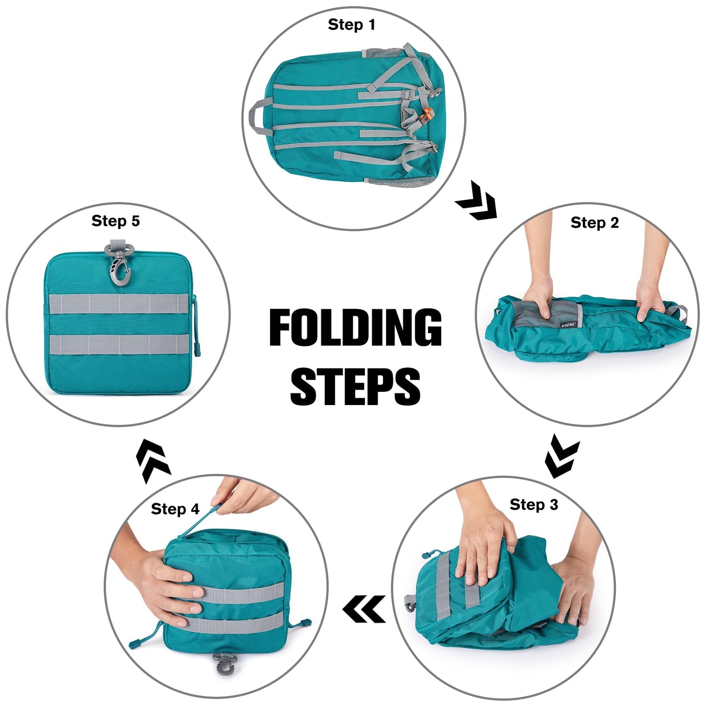 G4Free 30L Packable Lightweight Backpack for Hiking Travel, Foldable Daypack Water Resistant for Men Women(Peacock Blue)