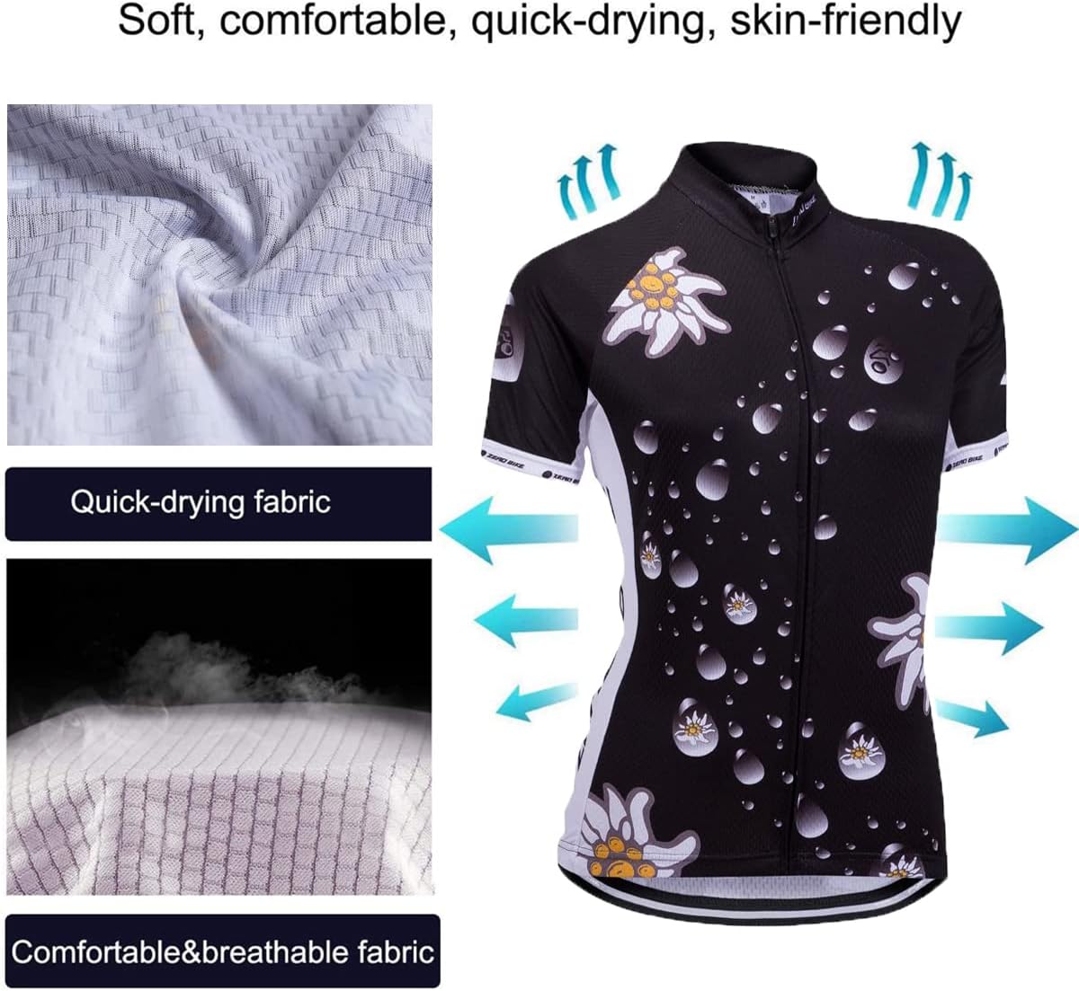 ZEROBIKE® Women's Short Sleeve Cycling Jersey Jacket Cycling Shirt Quick Dry Breathable Mountain Clothing Bike Top