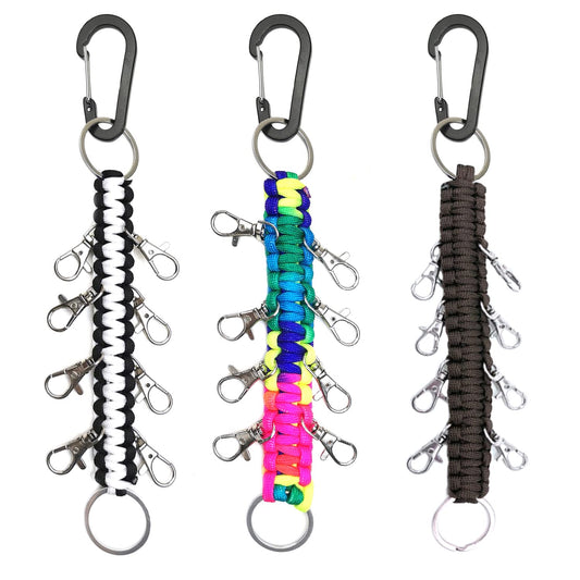 3 Pieces Paracord Cheer Bows Holder Paracord Keychain for Teen Girls High School College Sports