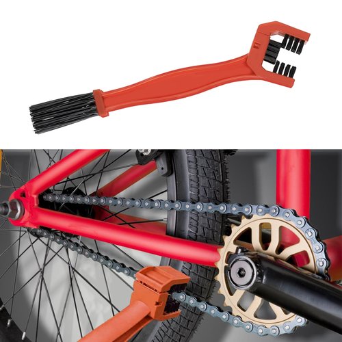 QZTYTY Bike or Motorcycle Chain Washer, Motorcycle Chain Brush, Bike Chain Cleaner, Universal Car Accessories Motorcycle Chain Cleaning Kit Compatible with Motorcycle Bicycle Mountain (1PCS/Orange)