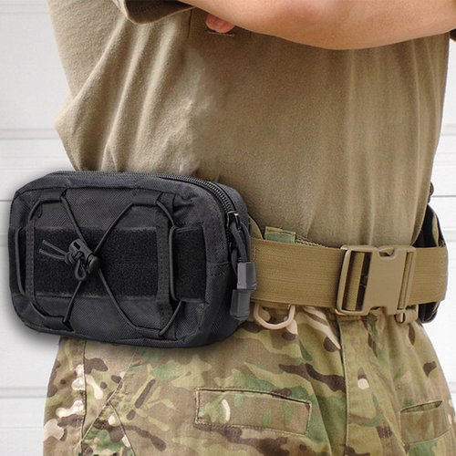 WUYUNTAI Tactical Pouches, Molle Admin Pouches Utility Cell Phone Flashlight Tool Pouch for Tactical Vest Chest Waist Pack Utility Tool Pouch Tactical Bag (Black)
