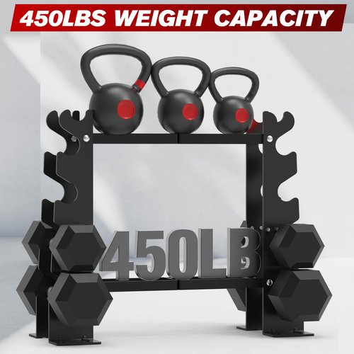 Dumbbell Rack Stand Only, Weight Rack for Dumbbells Strength Training Dumbbell Racks Red and Black 5 Tier 450LBS Capacity Weight Rack for Home Gym Weight Storage Organizer Racks, Suitable for 8-30 LBS (Black)