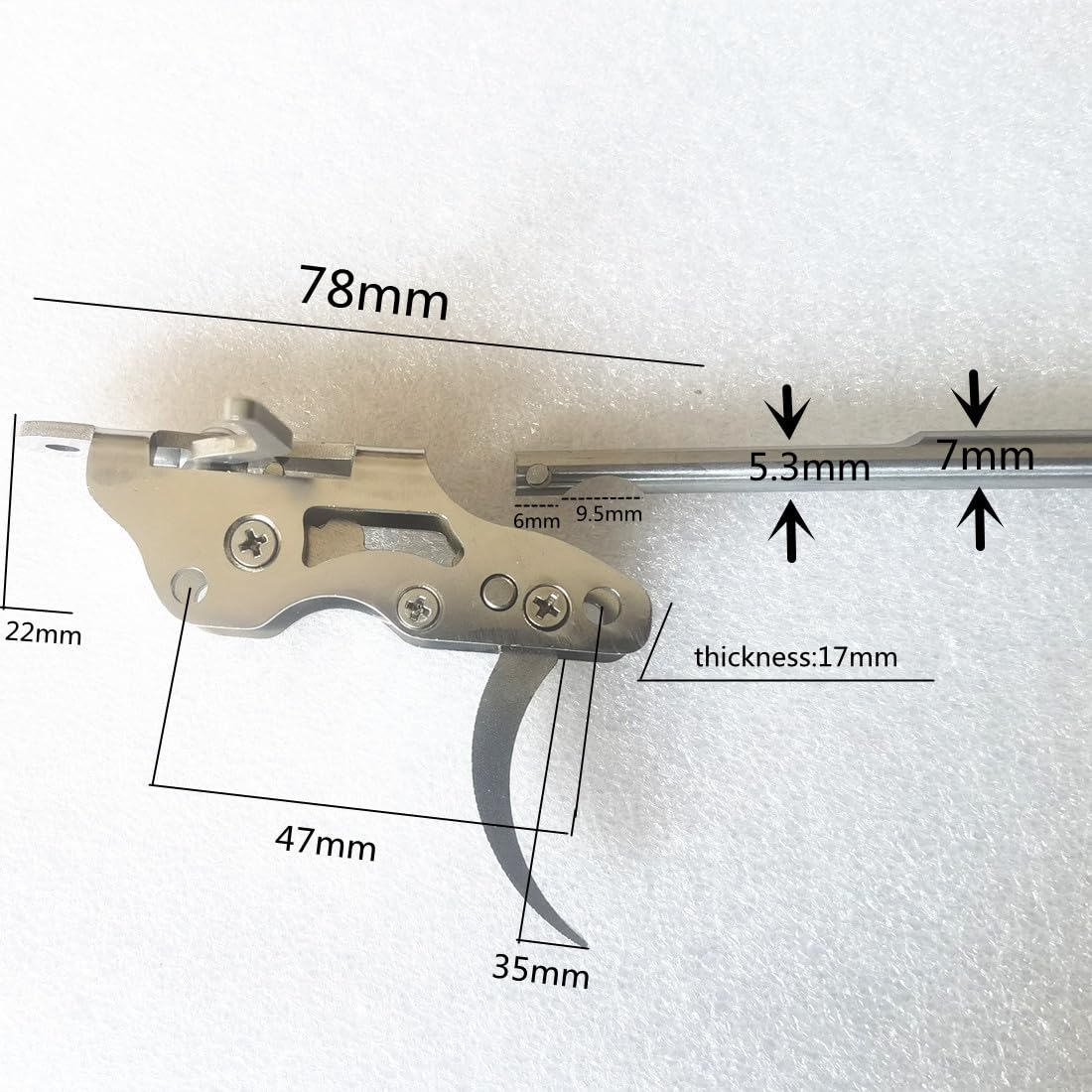 FEIXIA-201A 304 Stainless Steel Fishing Mechanism Submersible Amphibious DIY Full Metal Steel 200 Pounds DIY Speargun Trigger