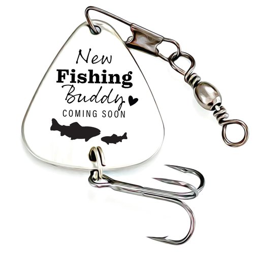 New Fishing Buddy Lure Pregnancy Announcement Idea New Dad Pregnant Gift Grandpa's Fishing Buddy FBA-BUDDY-LURE (|NEW FISHING BUDDY|)