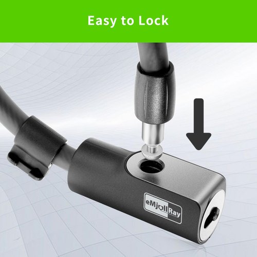 eMjollRay 4 Feet Scooter Lock - Anti Theft Cable Lock with Mounting Bracket, 2 Keys,Fits Electric Scooter, Road Bike, Mountain Bike,E-Bike