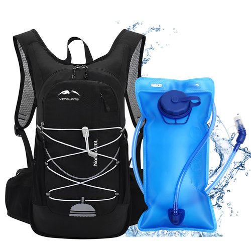 Madrigal Lightweight Hydration Backpack for Running & Hiking – Running Vest – 2L Water Bladder, Adjustable Fit, Breathable Mesh for Outdoor Sports & Activities(Black)