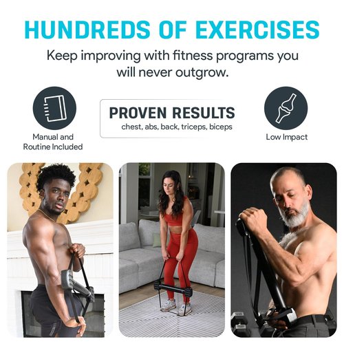 Bullworker X5 Pro 28" - Isometric Exercise Equipment, Strength Training Portable at Home Gym Equipment for Back, Shoulder, Biceps, Triceps, Abs, Chest and Arms, Home Workout Exerciser for Men & Women