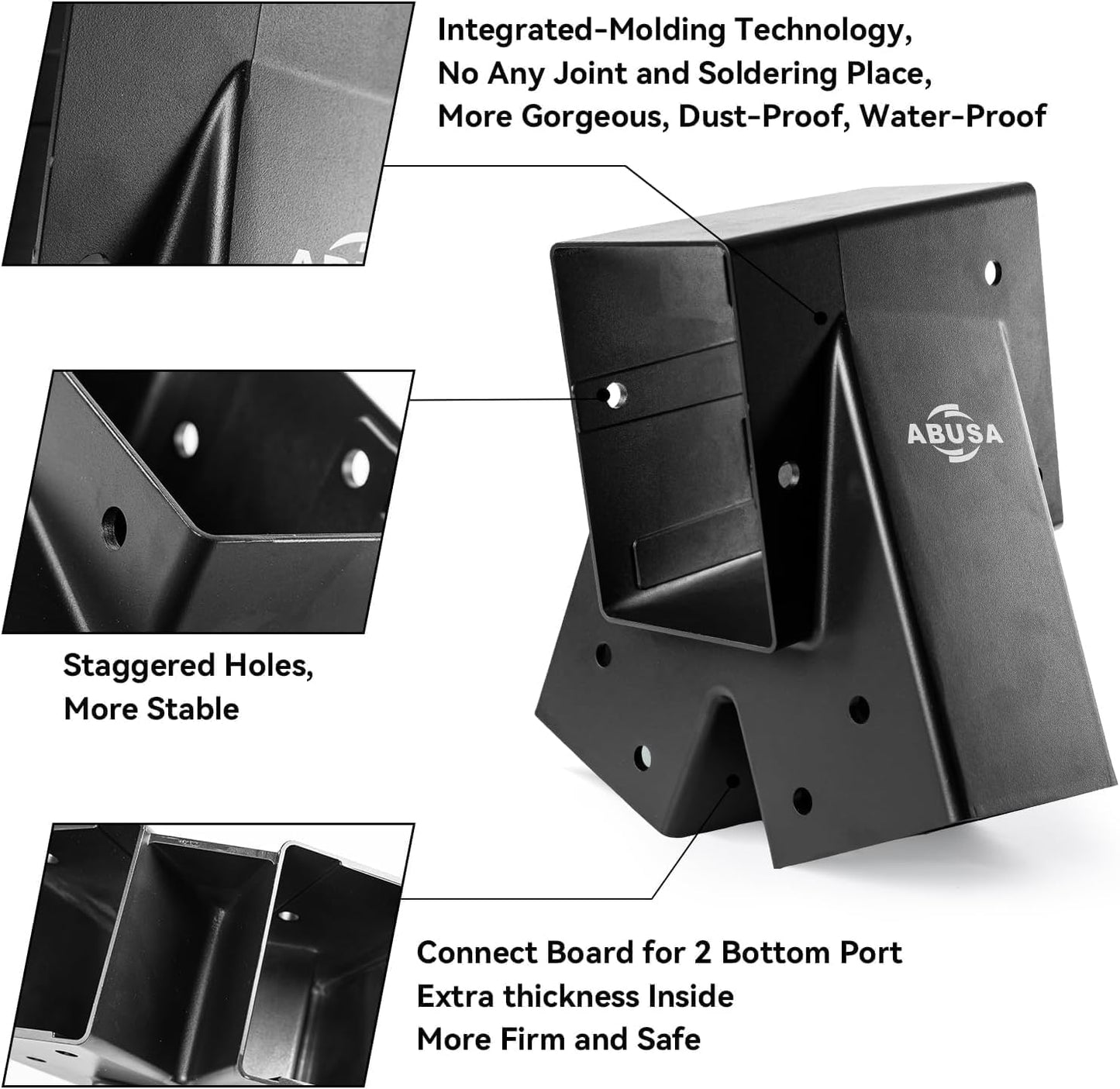 ABUSA Heavy Duty Swing Sets Brackets Including 2 Black A-Frame Swing Set Brackets 2 Swing Seats and 4 Swing Hangers for Playground Equipment Mounting Parts Hardware Included (B007)
