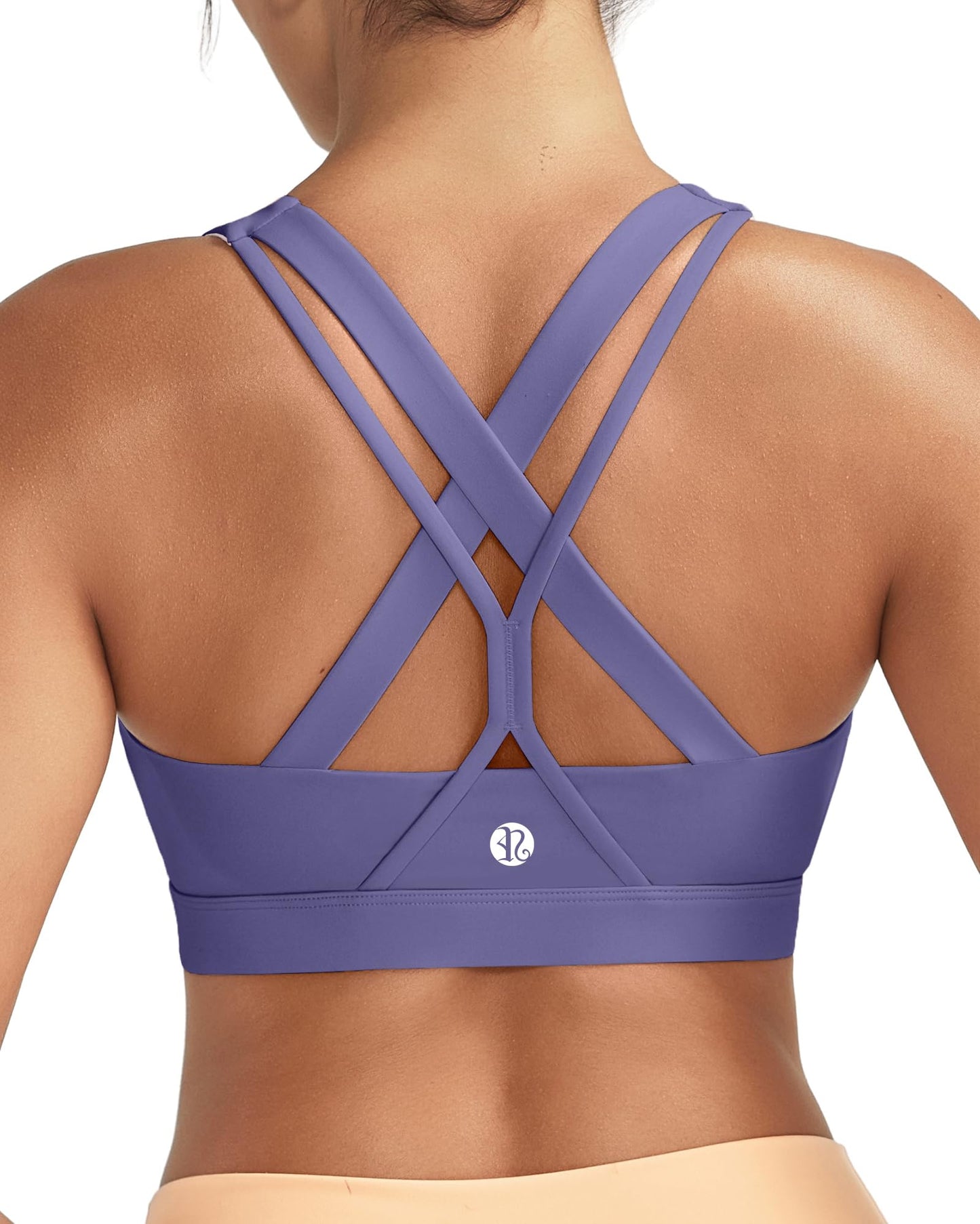 RUNNING GIRL Sports Bras for Women,Seamless Strappy Sports Bra High Support Crisscross Back with Removable Pads