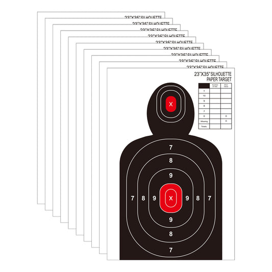 23x35 Inch Shooting Targets,10 Packs Silhouette Paper Targets for Shooting,Suitable for Handguns,Pistols,Rifles,Airguns,Pellet Gun,BB Guns,for Indoor and Outdoor Use