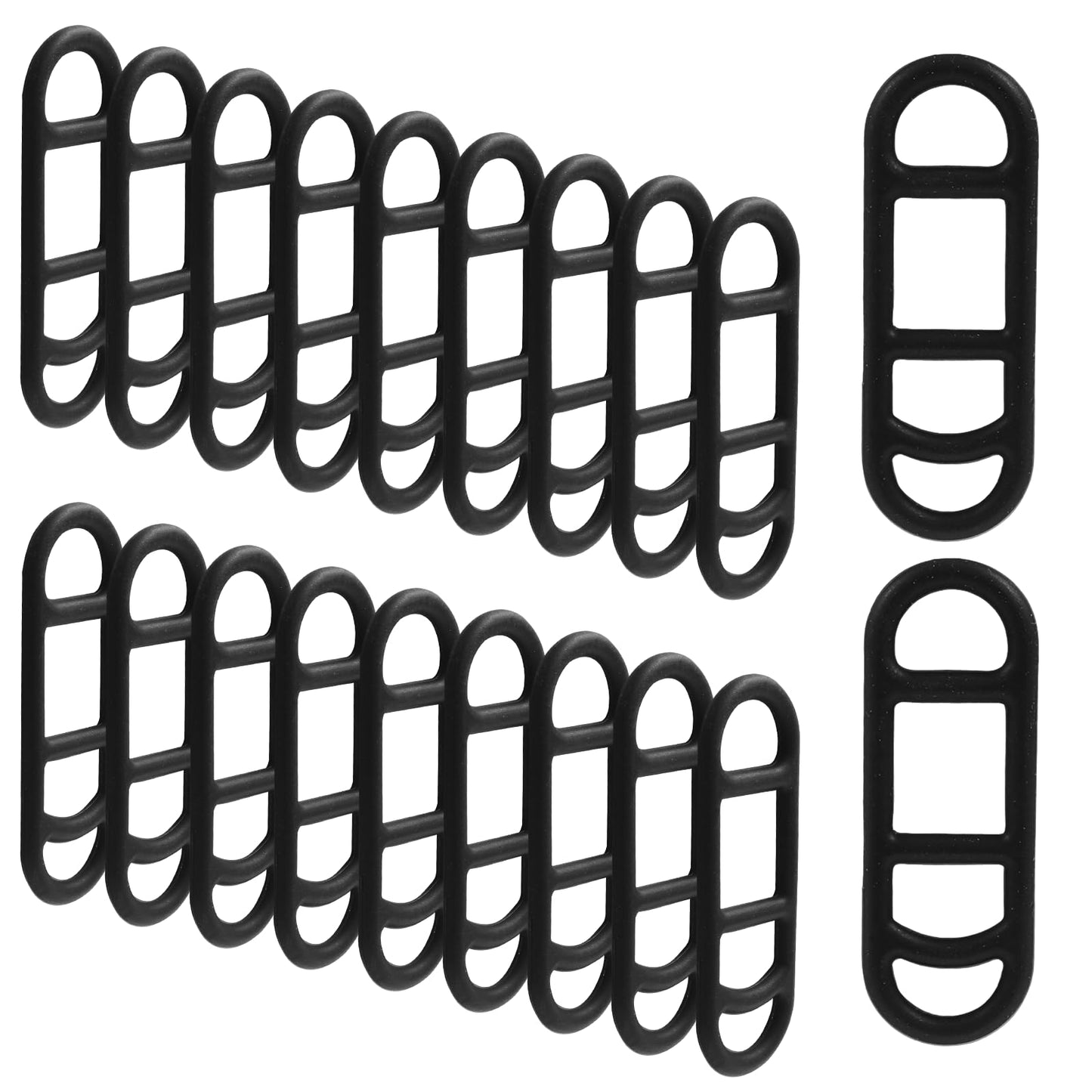 Hitefu 20PCS Bike Silicone Mount Band, Black Bicycle Light Silicone Straps, Cycling Bicycle Light Rubber Band Straps, 70 x 24 mm